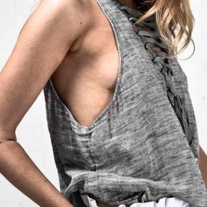 One Teaspoon Dirty Work Lace Up Tank